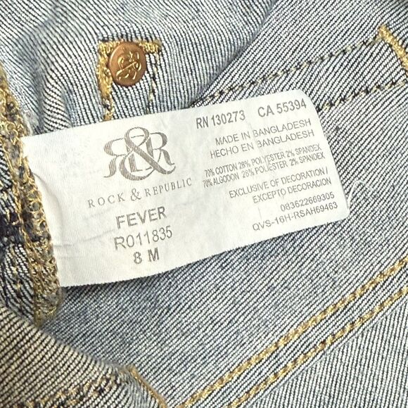 Rock & Republic Fever Pull On Jeans Women’s Blue Denim Pants Slimming Sz 8 - Picture 6 of 7